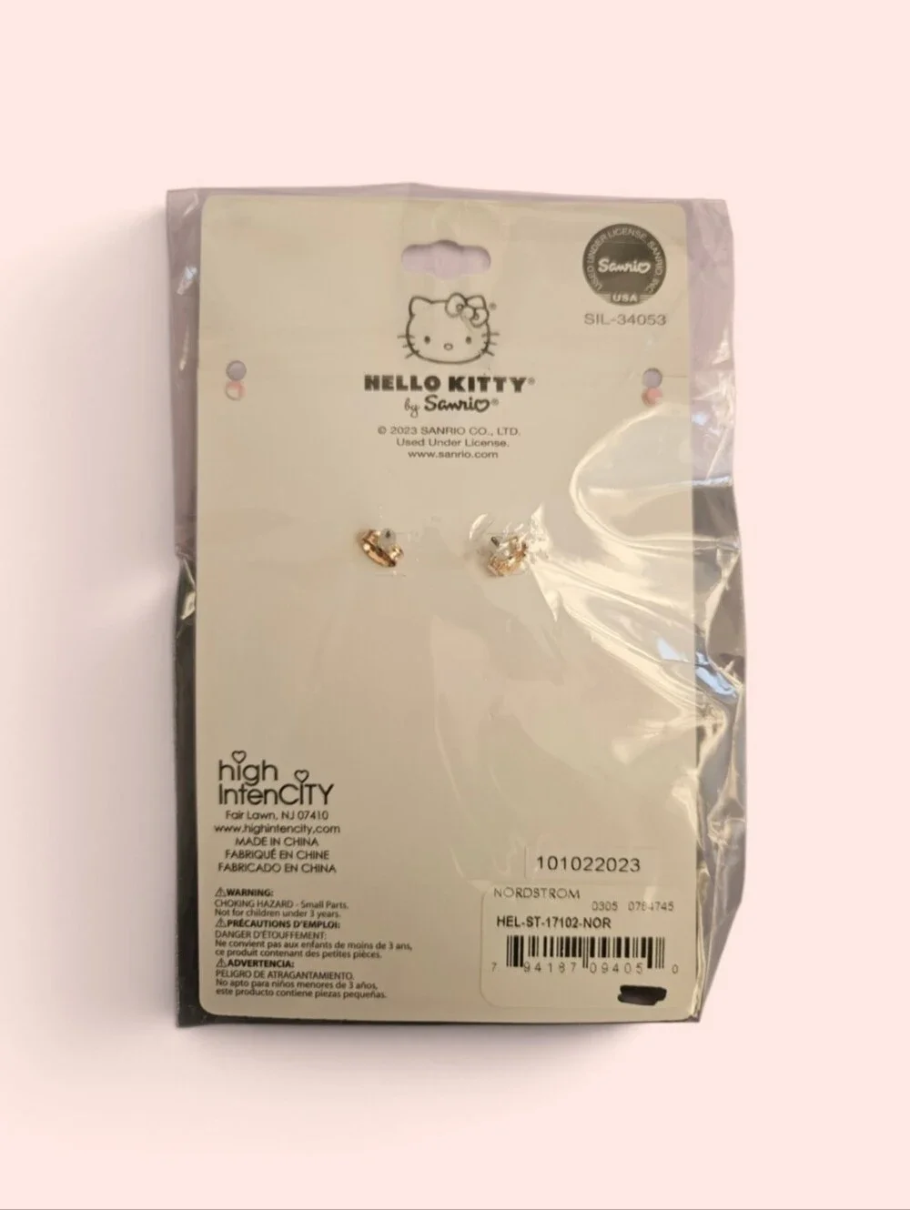 Hello Kitty Kids Rose Gold Stud Earrings